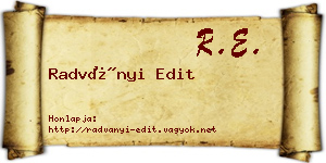 Radványi Edit névjegykártya